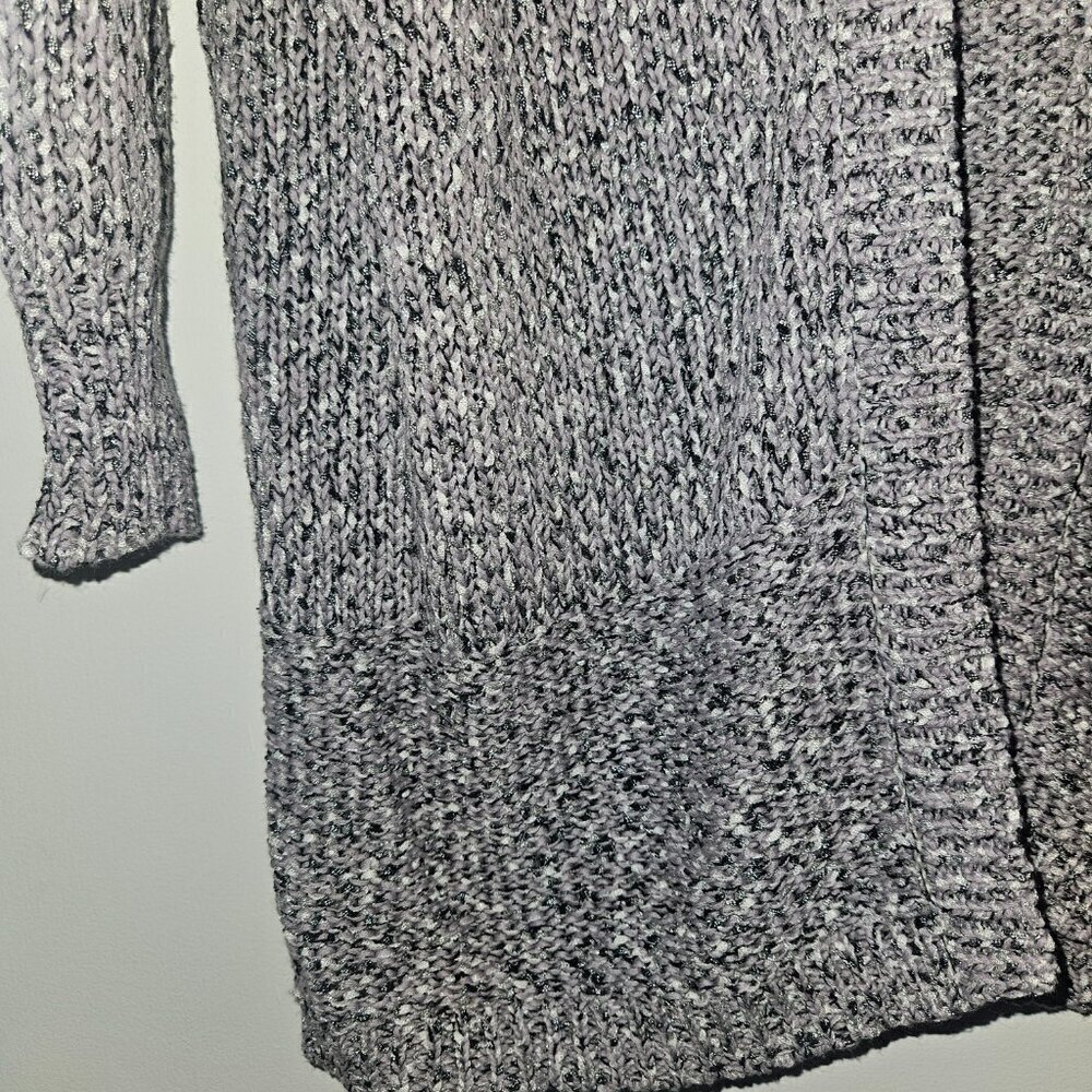 Travel Smith Long Sleeve Layering Purple Black Medium Knit Cardigan - Picture 6 of 11